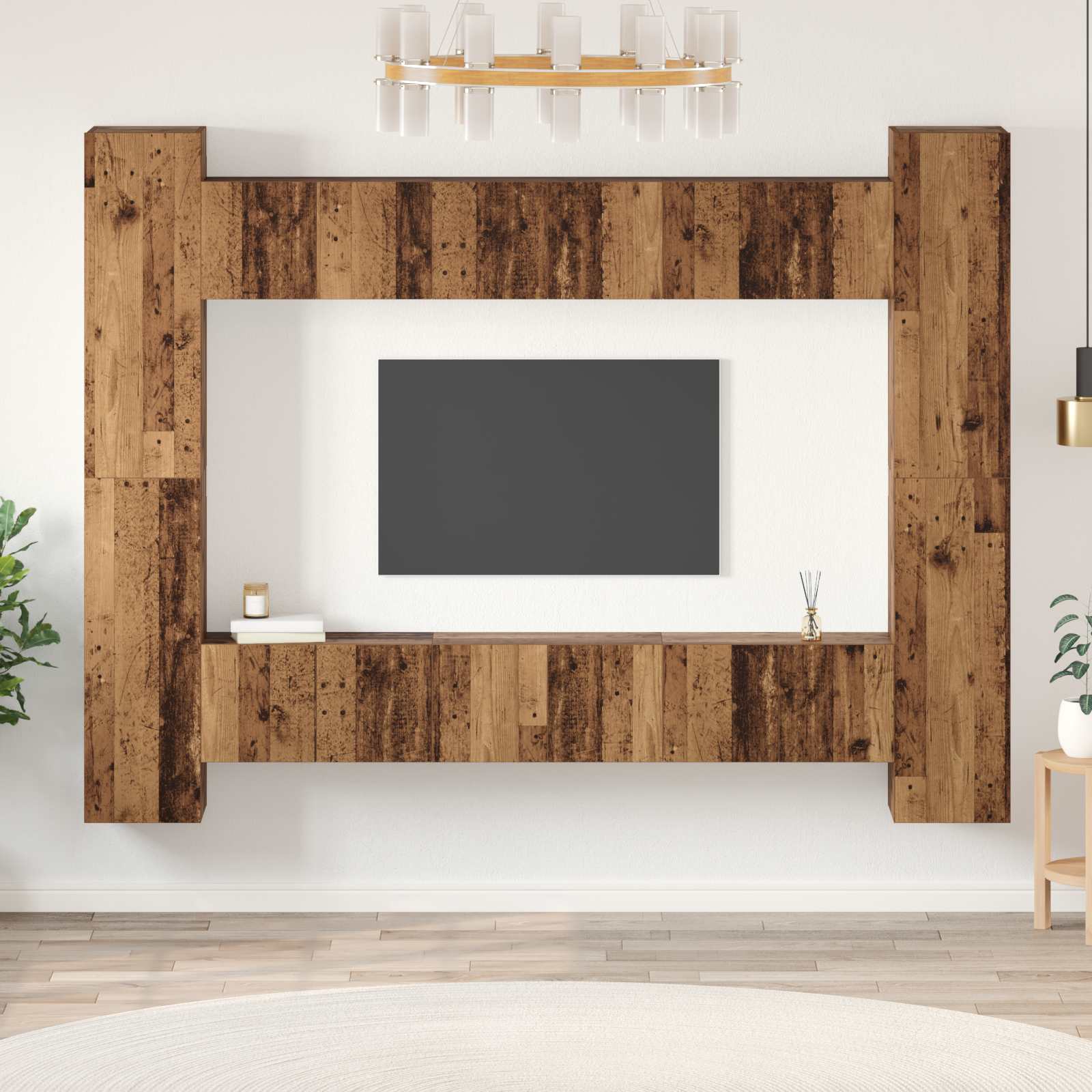 vidaXL Zestaw szafek RTV 10 pcs Stare drewno 30,5 x 30 x 90 cm