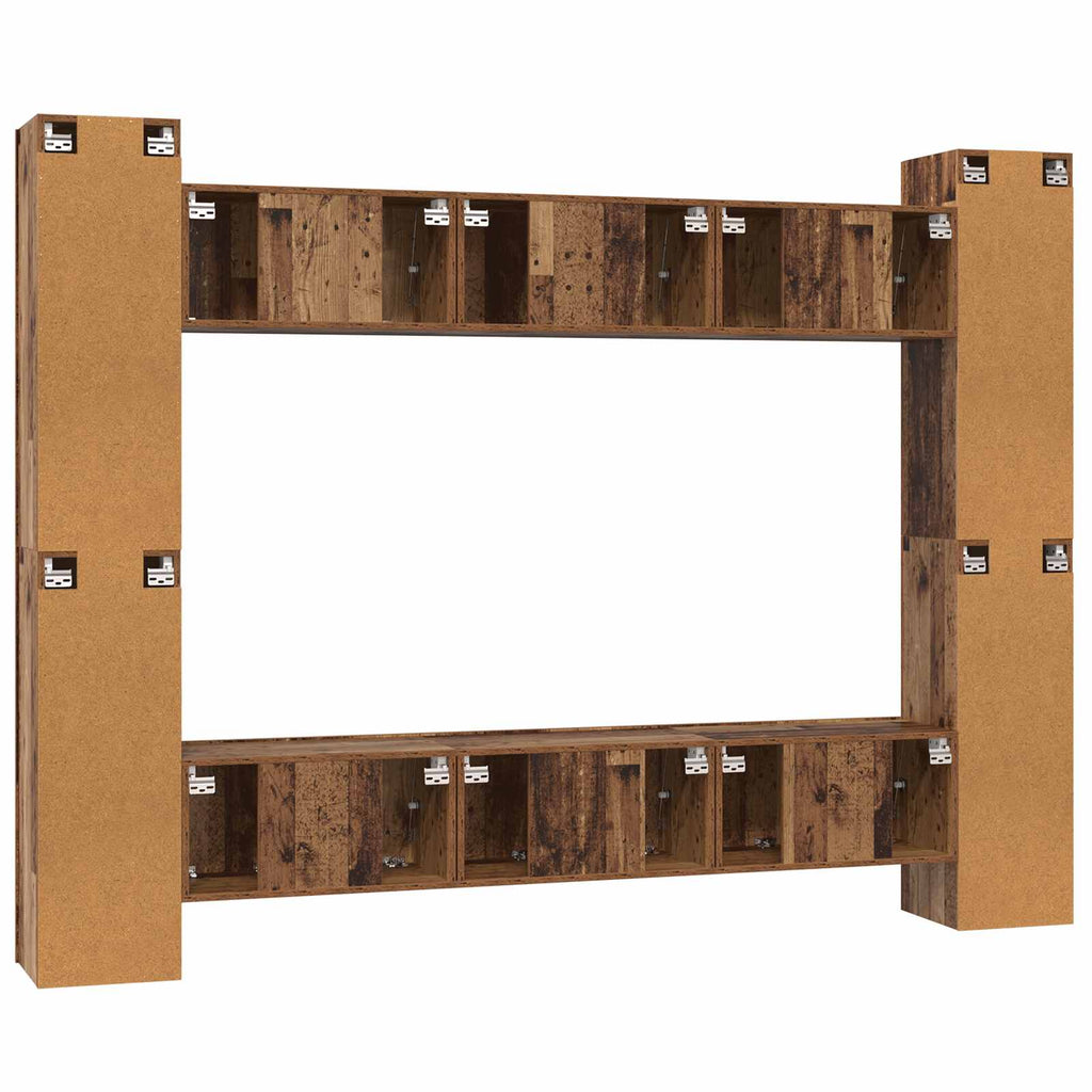 vidaXL Zestaw szafek RTV 10 pcs Stare drewno 30,5 x 30 x 90 cm