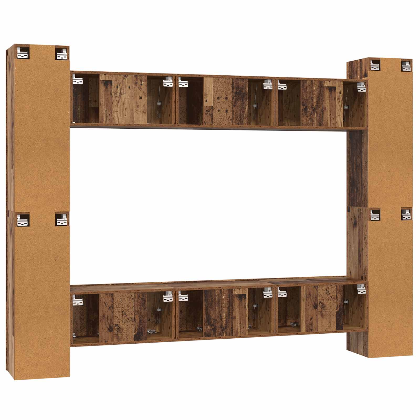 vidaXL Zestaw szafek RTV 10 pcs Stare drewno 30,5 x 30 x 90 cm