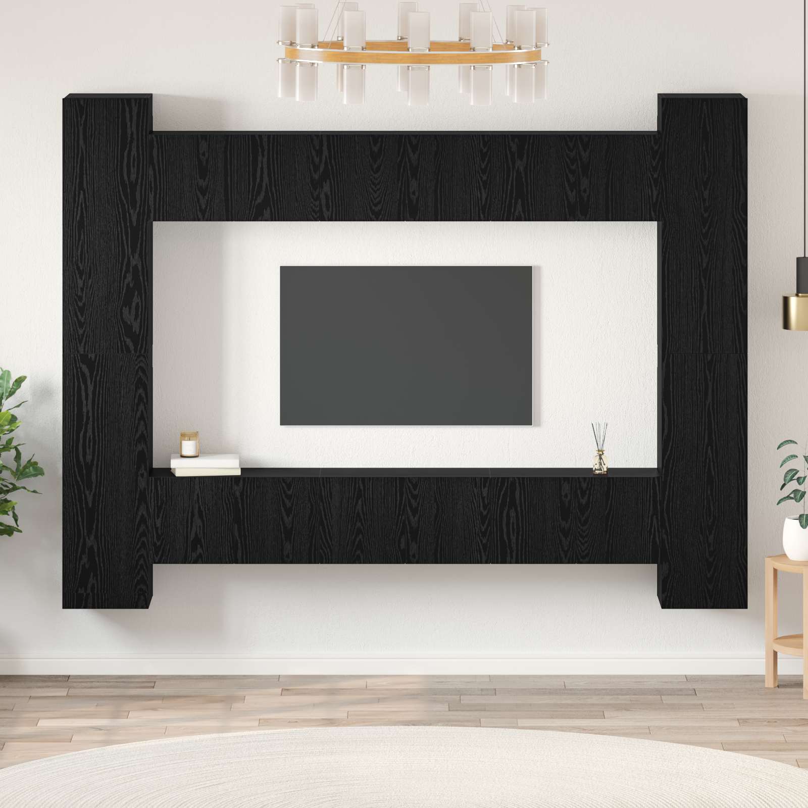vidaXL Zestaw szafek RTV 10 pcs Czarny Dąb 30,5 x 30 x 90 cm