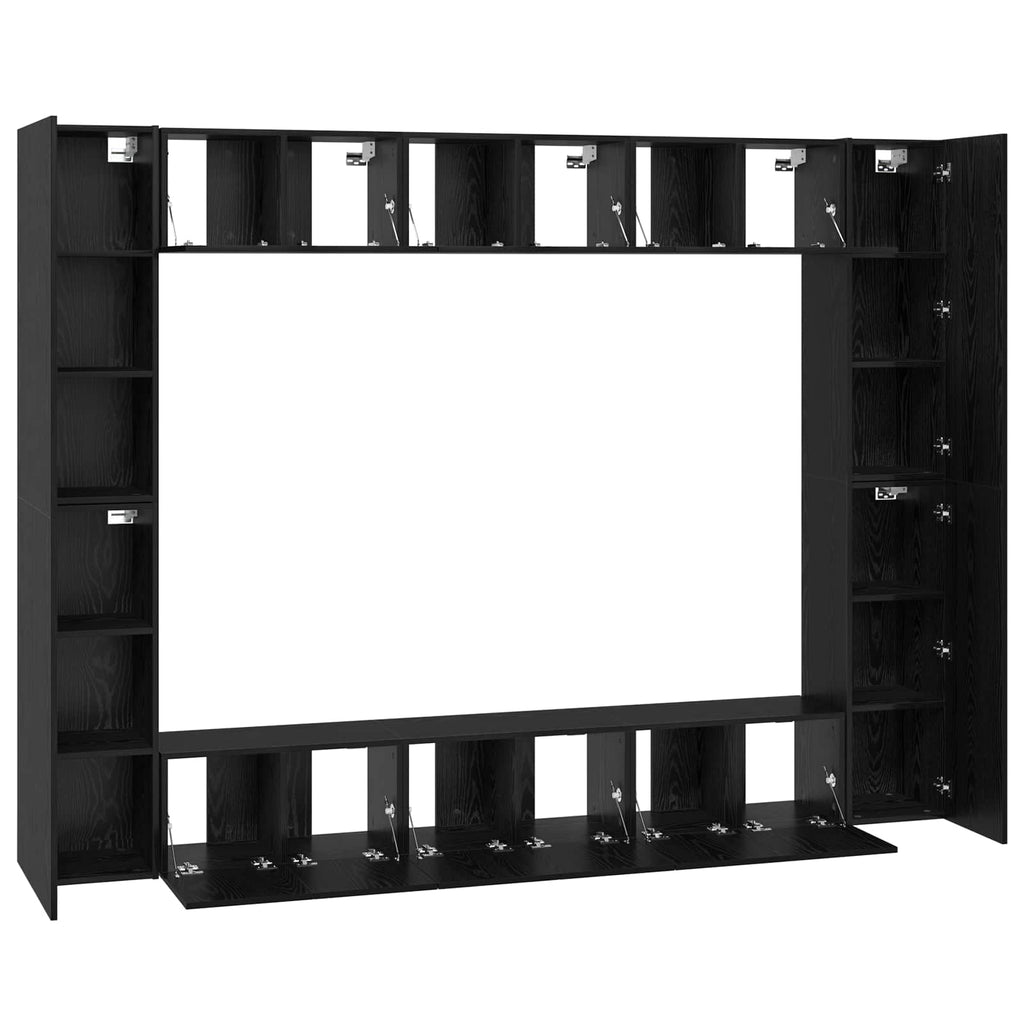 vidaXL Zestaw szafek RTV 10 pcs Czarny Dąb 30,5 x 30 x 90 cm
