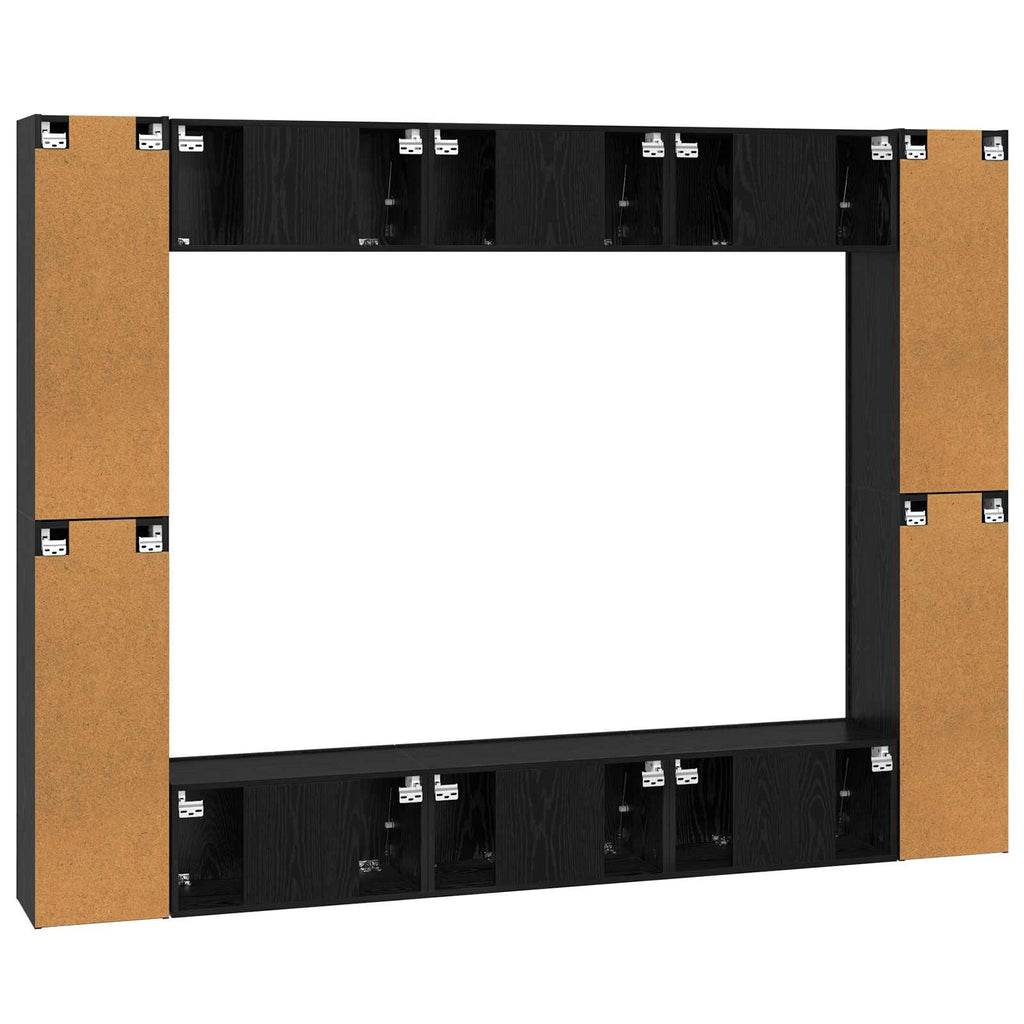 vidaXL Zestaw szafek RTV 10 pcs Czarny Dąb 30,5 x 30 x 90 cm