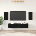 vidaXL Zestaw szafek RTV 4 pcs Czarny Dąb Materiał drewnopochodny