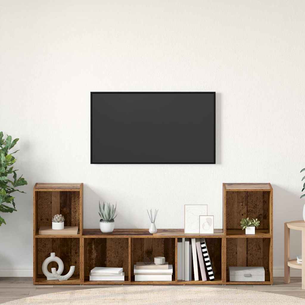 vidaXL Zestaw szafek RTV 3 pcs Brązowy Materiał drewnopochodny