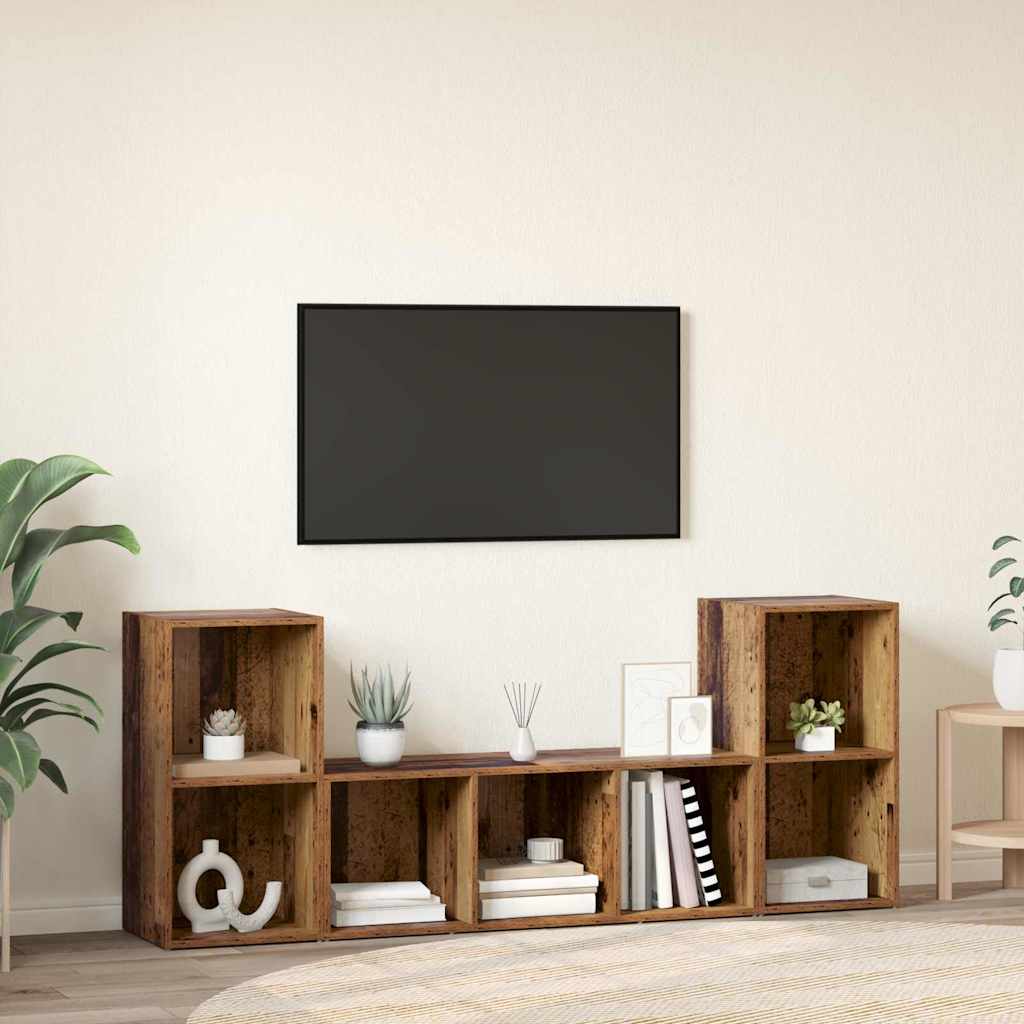 vidaXL Zestaw szafek RTV 3 pcs Brązowy Materiał drewnopochodny