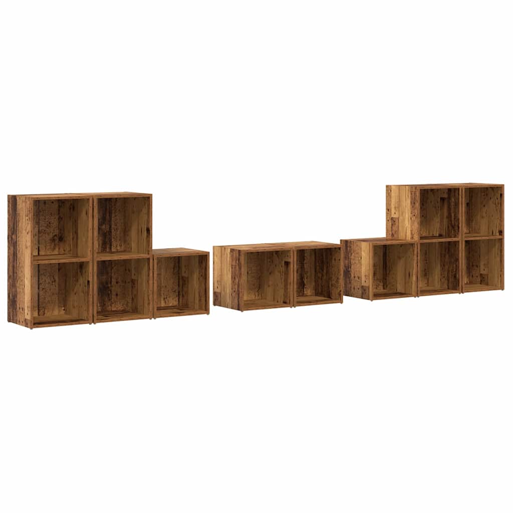 vidaXL Zestaw szafek RTV 8 pcs Stare drewno Materiał drewnopochodny