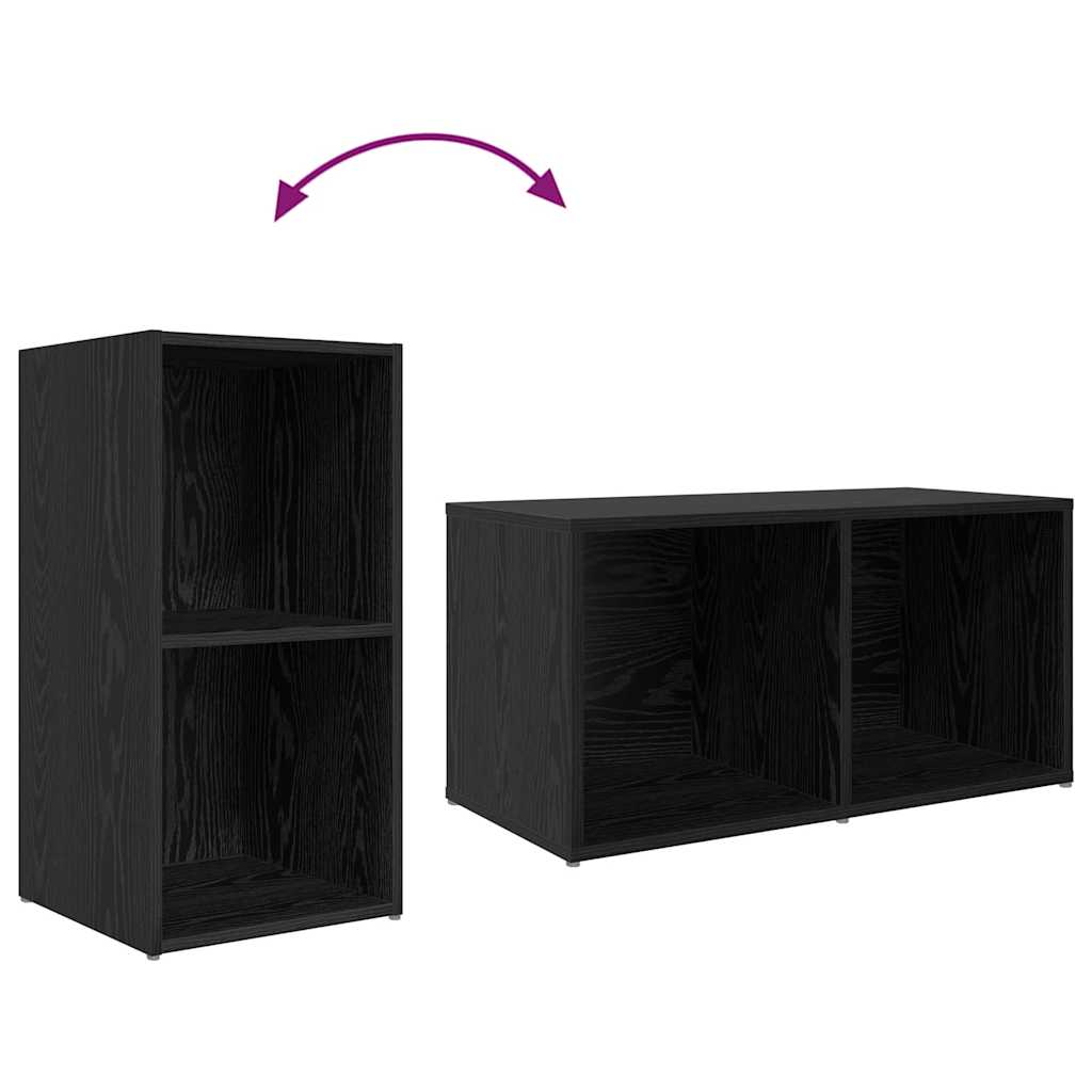 vidaXL Zestaw szafek RTV 8 pcs Czarny Dąb Materiał drewnopochodny