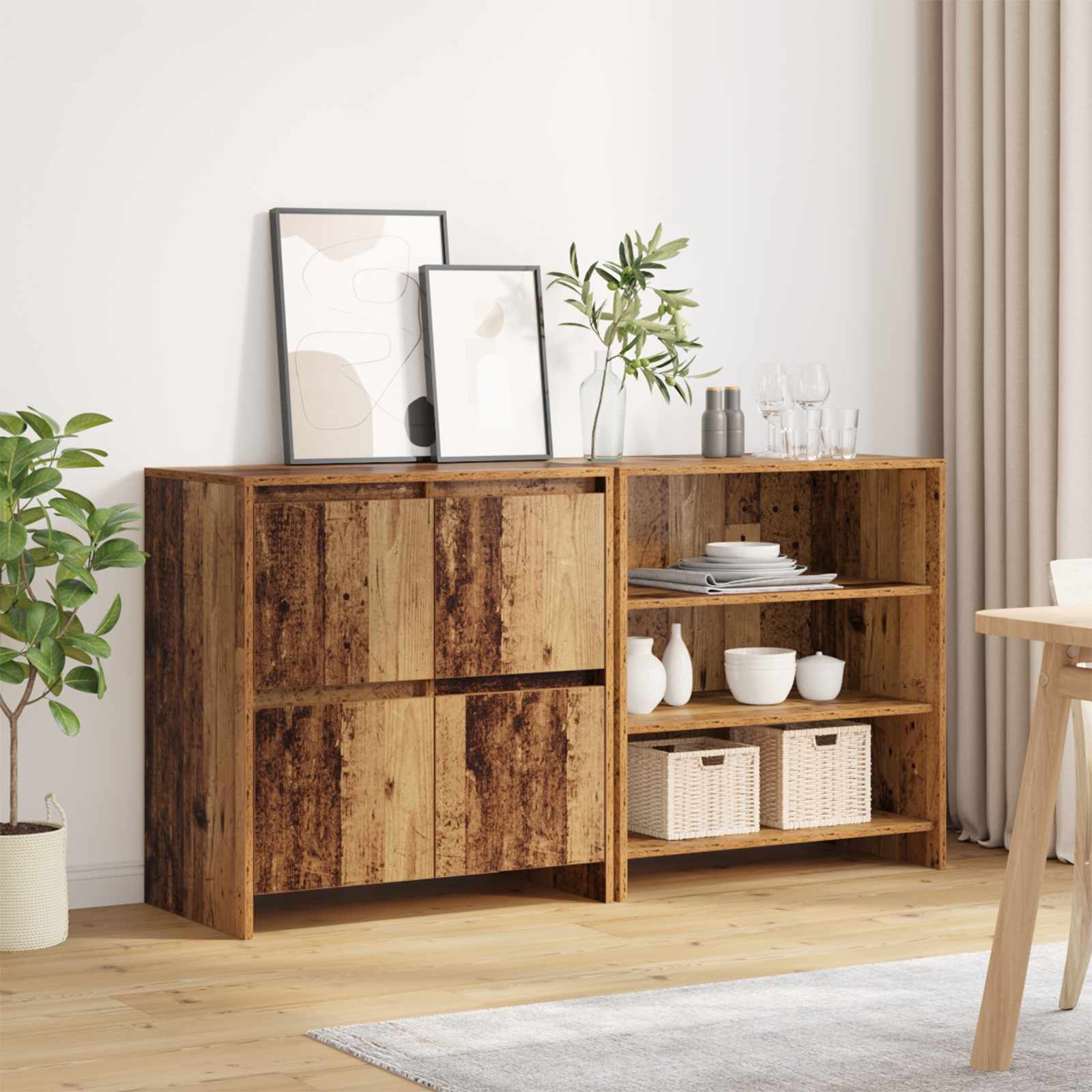 vidaXL Bufet 2 pcs Stare drewno 70 x 41 x 75 cm