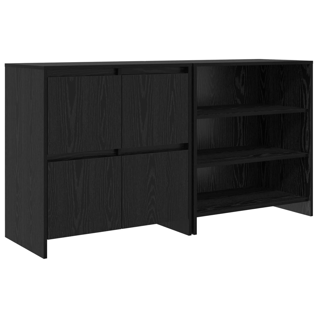 vidaXL Bufet 2 pcs Czarny Dąb 70 x 41 x 75 cm Materiał drewnopochodny
