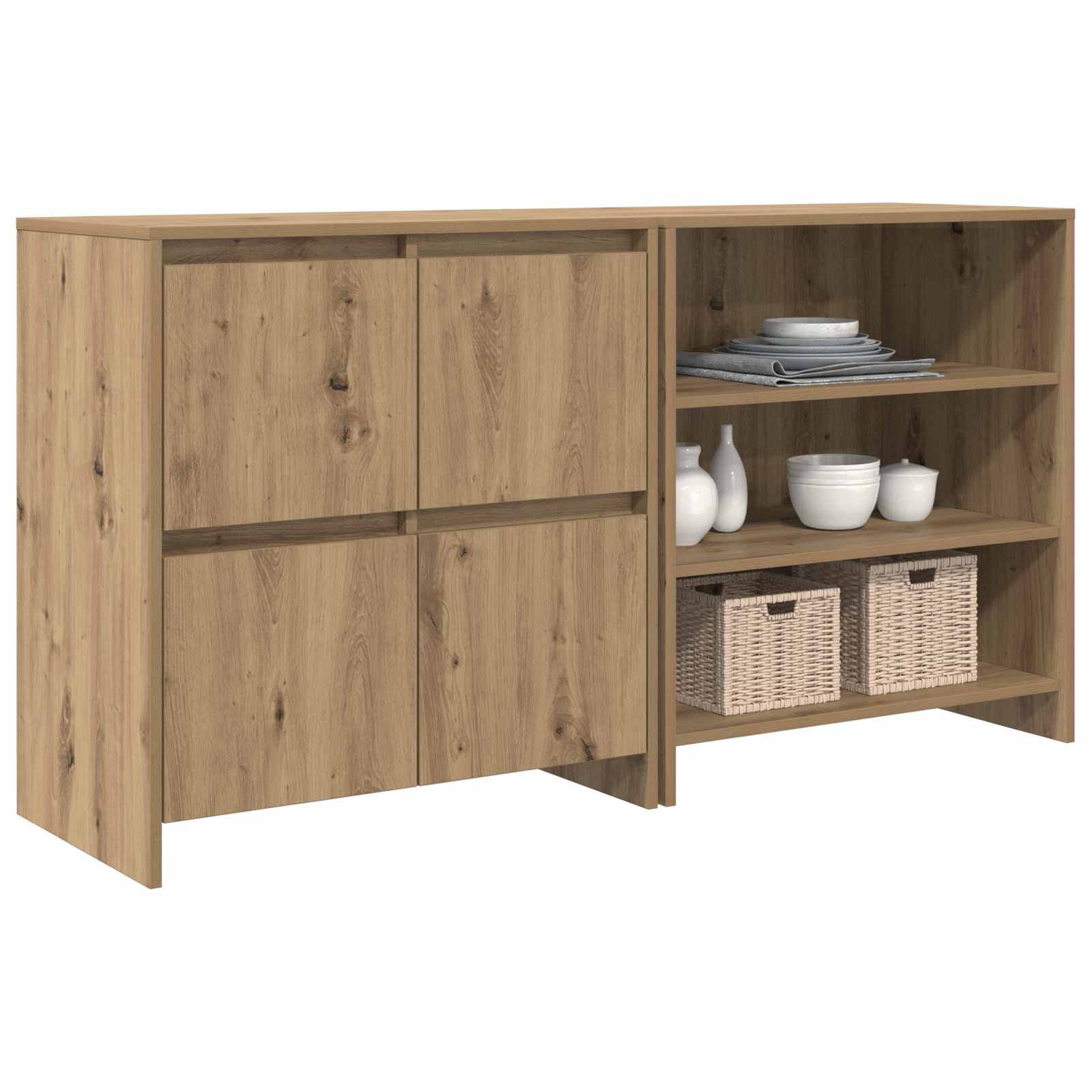 vidaXL Bufet 2 pcs Dąb rzemieślniczy 70 x 41 x 75 cm