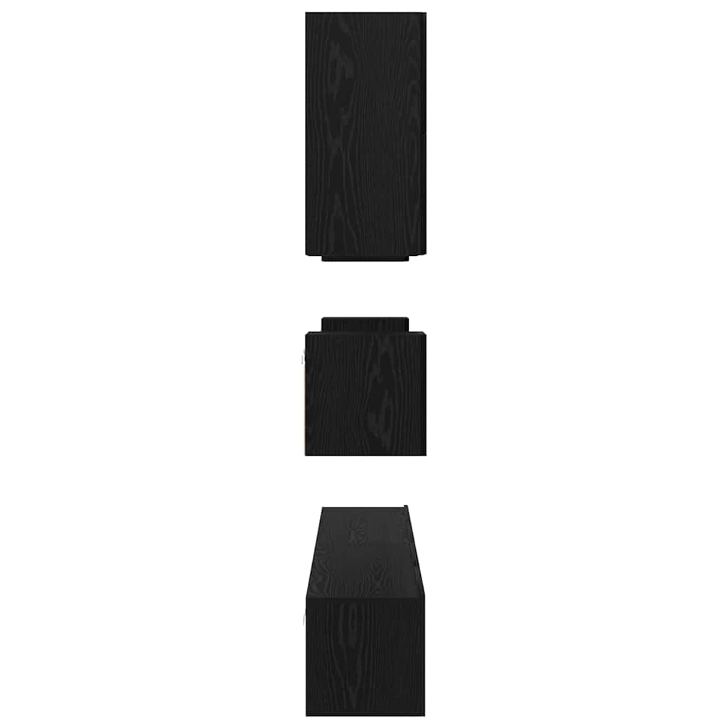 vidaXL Zestaw szafek RTV 8 pcs Czarny Dąb Materiał drewnopochodny