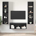 vidaXL Zestaw szafek RTV 3 pcs Czarny Dąb Materiał drewnopochodny