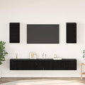 vidaXL Szafka na Telewizor na Ścianę 3 pcs 100 x 30 x 30 cm Czarny Dąb