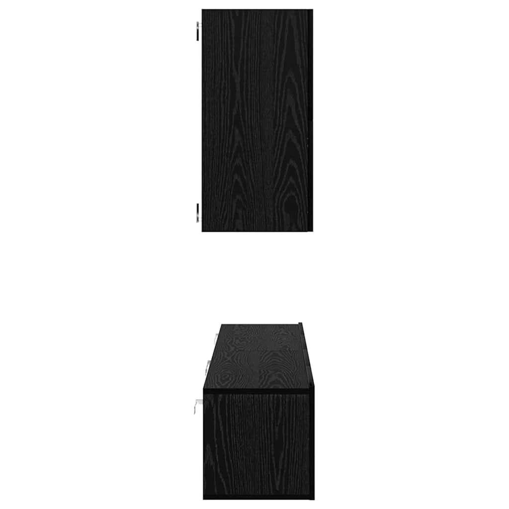 vidaXL Szafka na Telewizor na Ścianę 3 pcs 100 x 30 x 30 cm Czarny Dąb