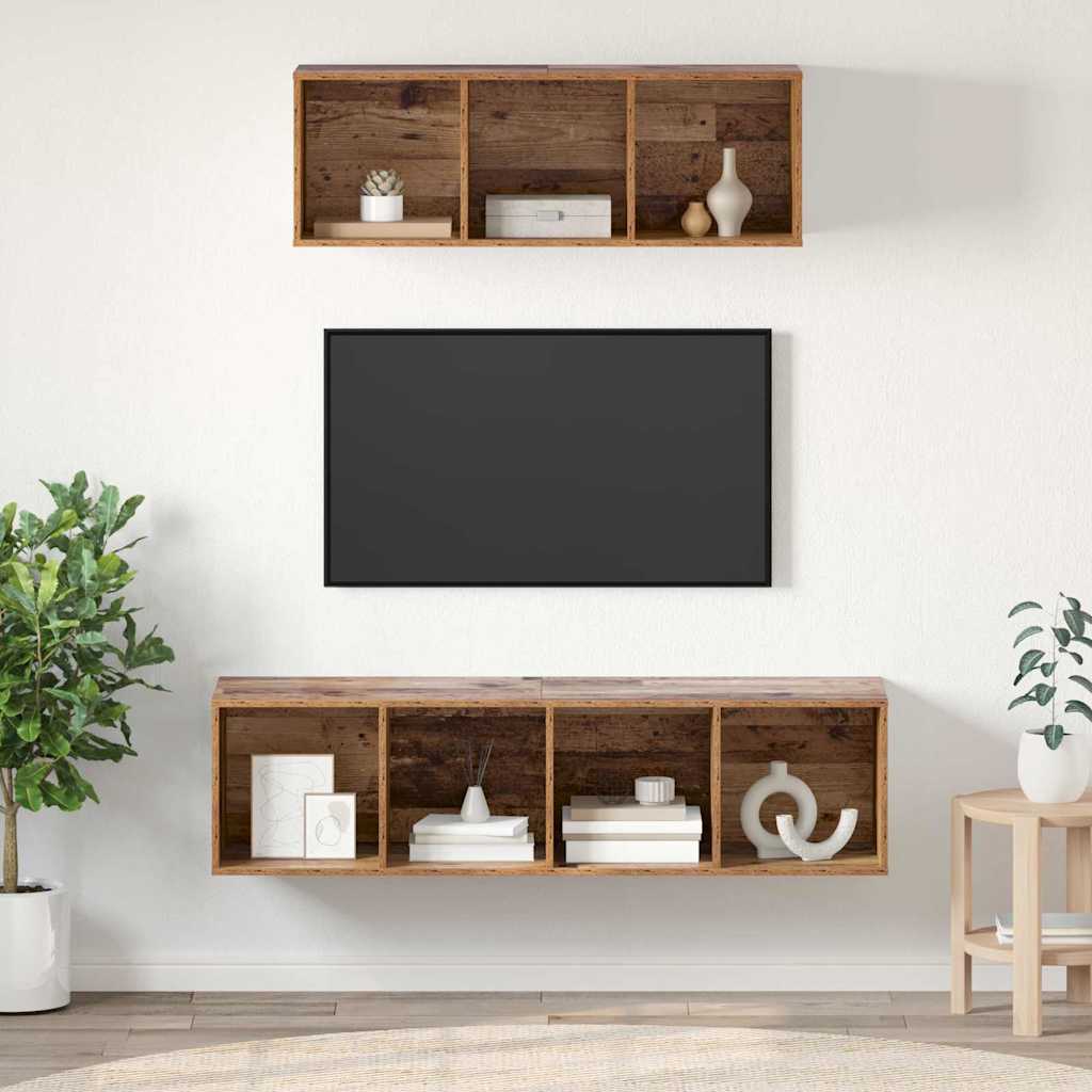 vidaXL Zestaw szafek RTV 2 pcs Stare drewno Materiał drewnopochodny