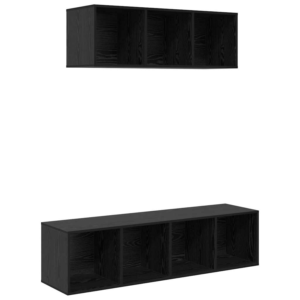 vidaXL Zestaw szafek RTV 2 pcs Czarny Dąb Materiał drewnopochodny