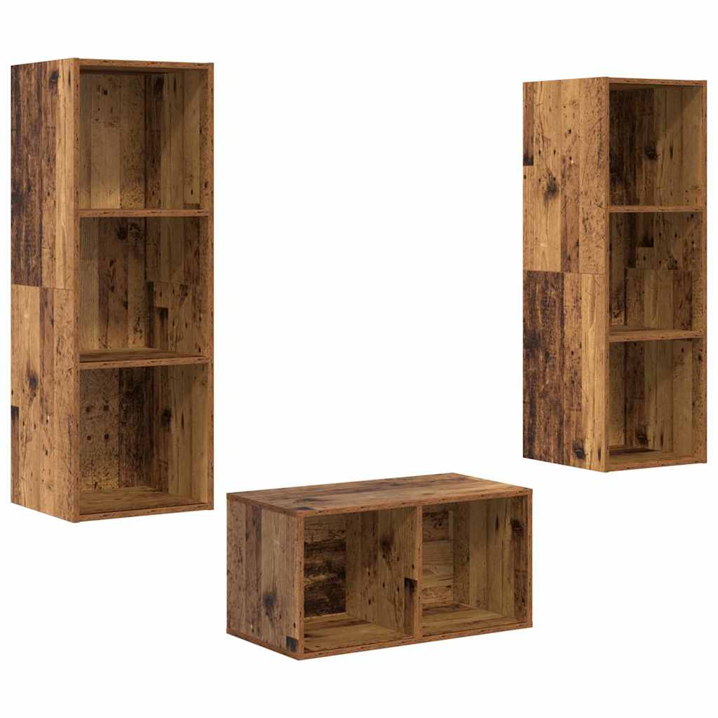 vidaXL Zestaw szafek RTV Stare drewno 37 x 37 x 107 cm