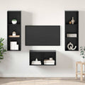 vidaXL Zestaw szafek RTV Czarny Dąb 37 x 37 x 107 cm