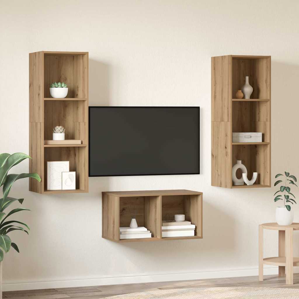 vidaXL Zestaw szafek RTV Dąb rzemieślniczy 37 x 37 x 107 cm