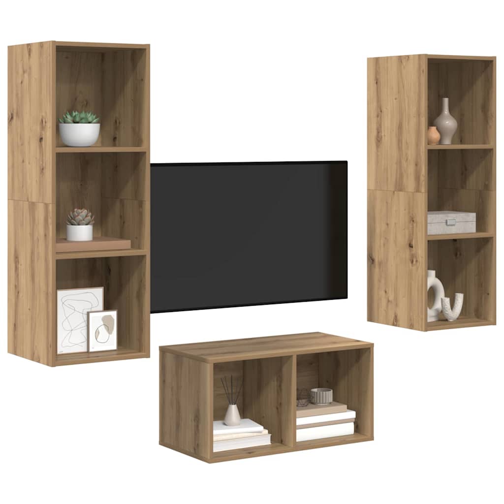 vidaXL Zestaw szafek RTV Dąb rzemieślniczy 37 x 37 x 107 cm