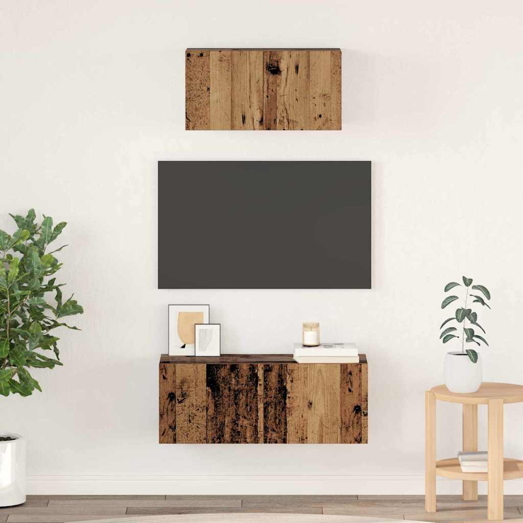vidaXL Zestaw szafek RTV 2 pcs Stare drewno Materiał drewnopochodny