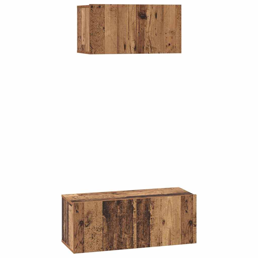 vidaXL Zestaw szafek RTV 2 pcs Stare drewno Materiał drewnopochodny