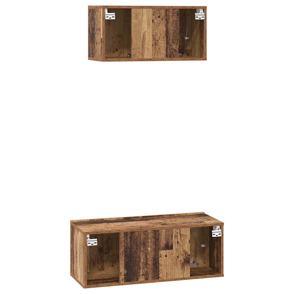vidaXL Zestaw szafek RTV 2 pcs Stare drewno Materiał drewnopochodny