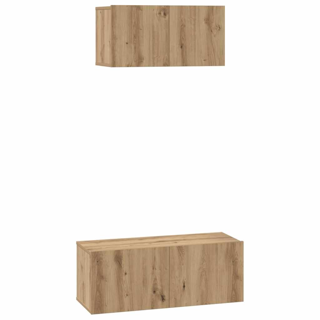 vidaXL Zestaw szafek RTV Montowane na ścianie 2 pcs Dąb rzemieślniczy