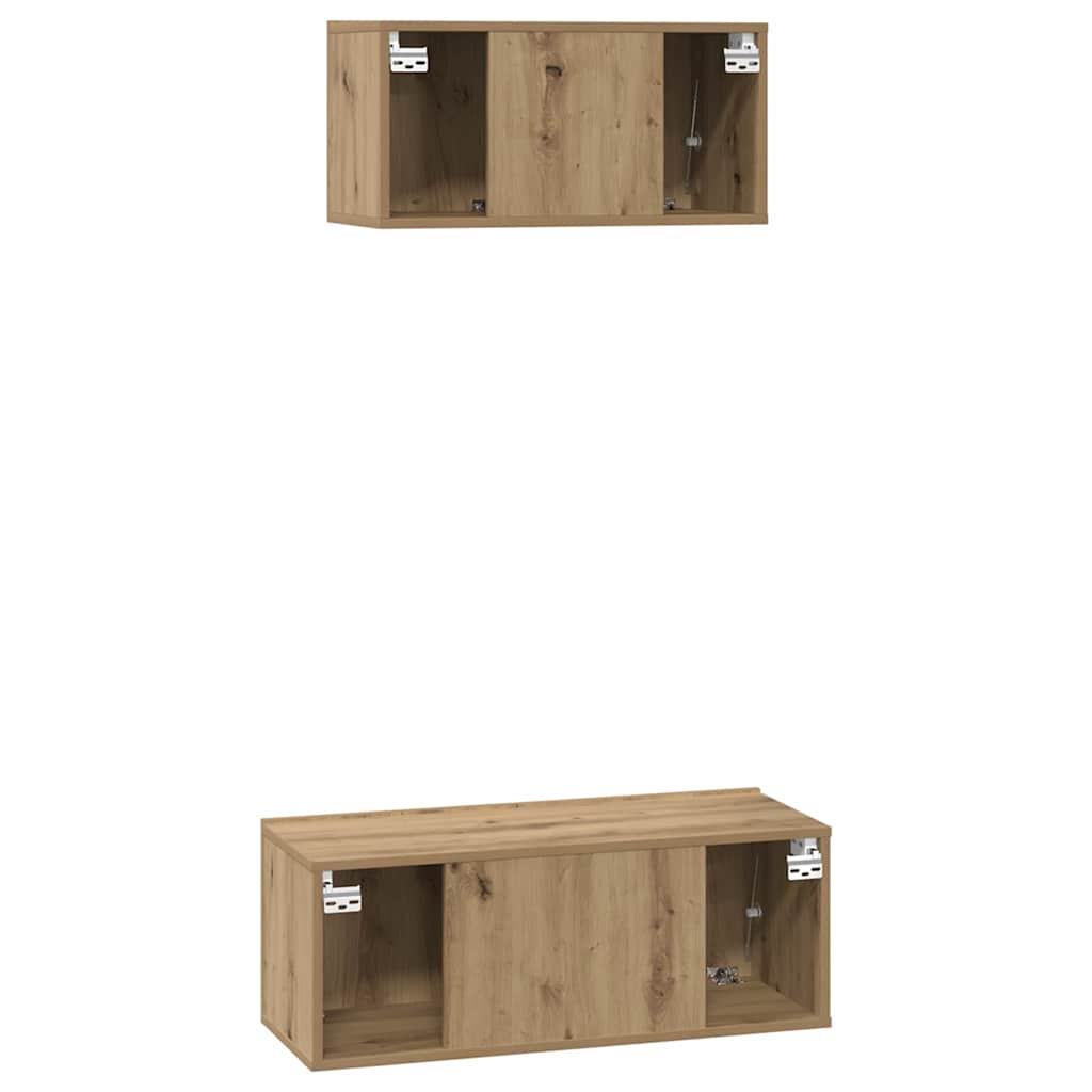 vidaXL Zestaw szafek RTV Montowane na ścianie 2 pcs Dąb rzemieślniczy