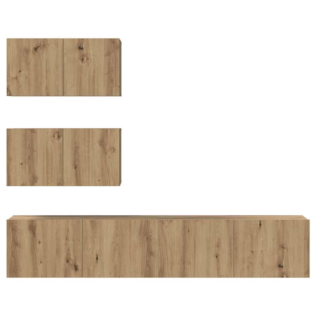 vidaXL Zestaw szafek RTV 4 pcs Dąb artisan Drewno inżynieryjne