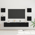 vidaXL Zestaw szafek RTV 7 pcs Czarny Dąb Materiał drewnopochodny