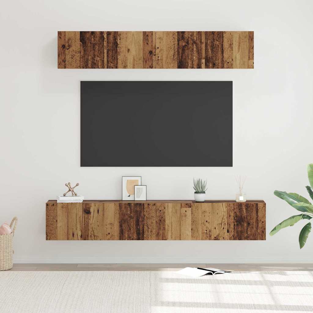 vidaXL Zestaw szafek RTV 5 pcs Stare drewno Materiał drewnopochodny