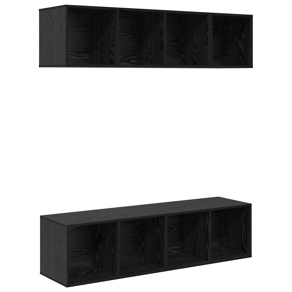 vidaXL Zestaw szafek RTV 3 pcs Czarny Dąb Materiał drewnopochodny