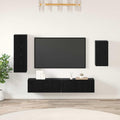 vidaXL Zestaw szafek RTV 4 pcs Czarny Dąb Materiał drewnopochodny