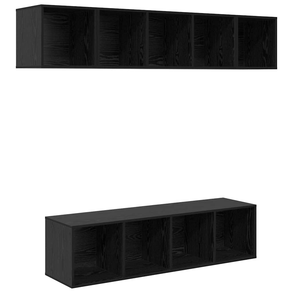 vidaXL Zestaw szafek RTV 4 pcs Czarny Dąb Materiał drewnopochodny