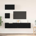 vidaXL Zestaw szafek RTV 4 pcs Czarny Dąb Materiał drewnopochodny