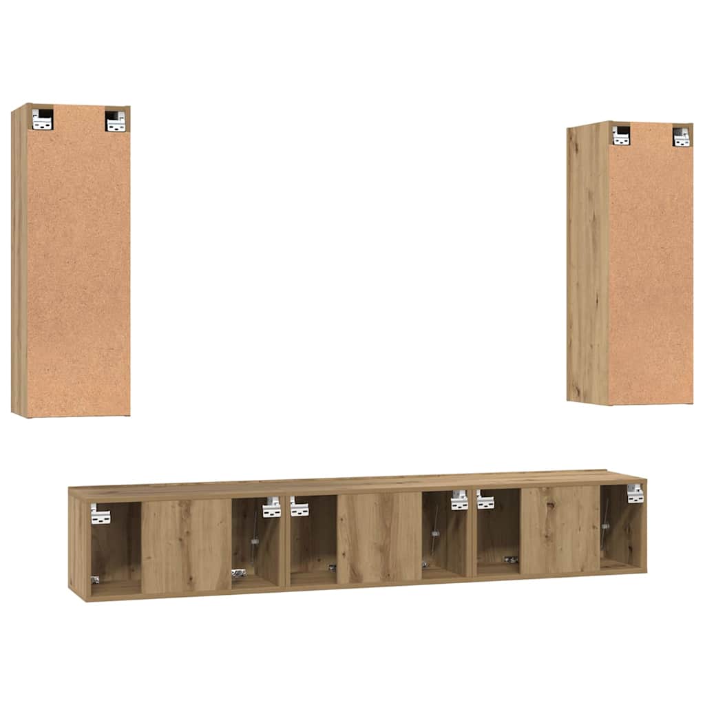 vidaXL Zestaw szafek RTV 5 szt. Dąb rzemieślniczy Drewno inżynieryjne
