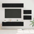 vidaXL Zestaw szafek RTV 6 pcs Czarny Dąb Materiał drewnopochodny