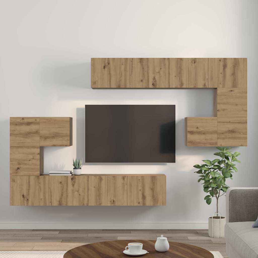 vidaXL Jednostki telewizyjne 4 pcs Dąb rzemieślniczy