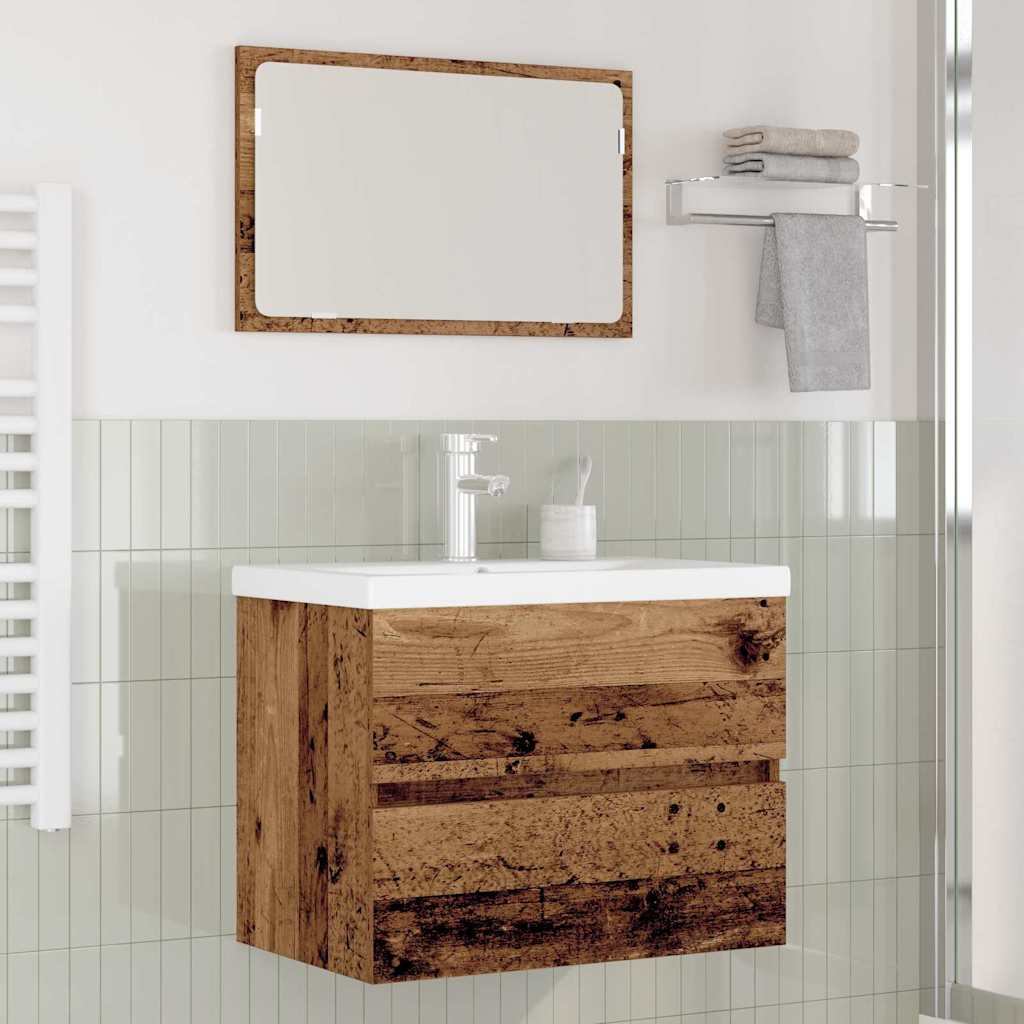 vidaXL Zestaw mebli łazienkowych z szufladą 3 pcs Stare drewno