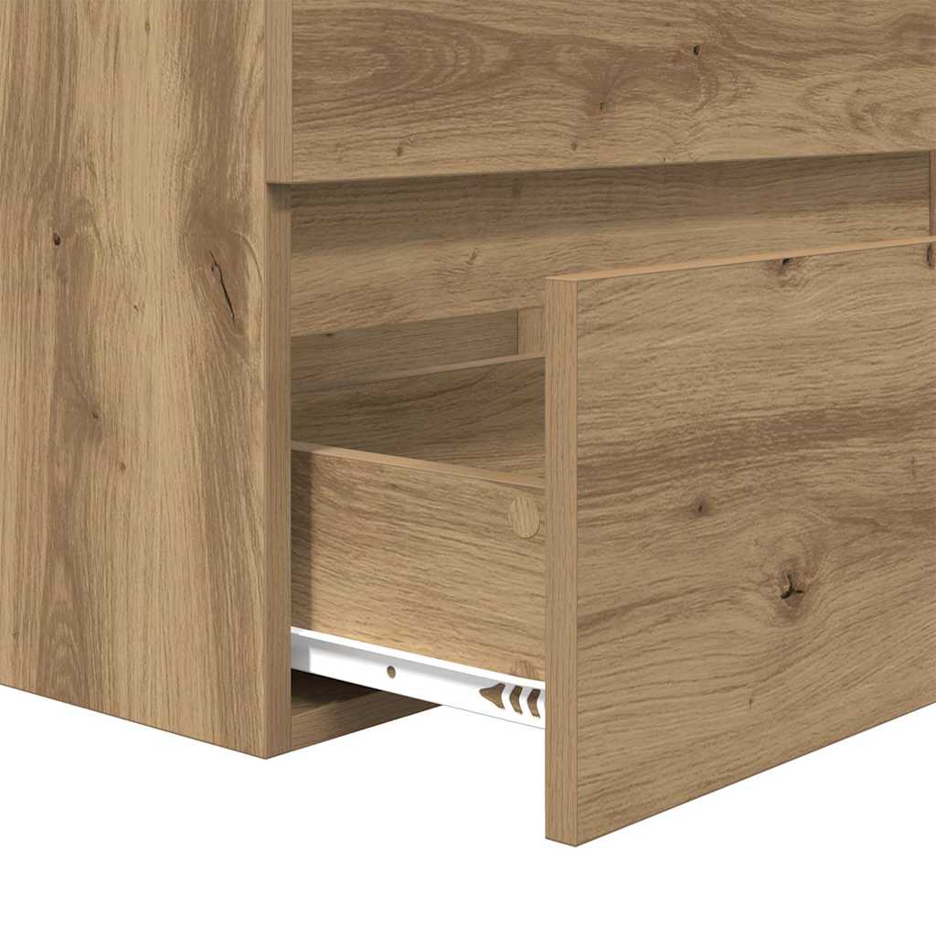 vidaXL Zestaw mebli łazienkowych z szufladą 3 pcs Dąb rzemieślniczy