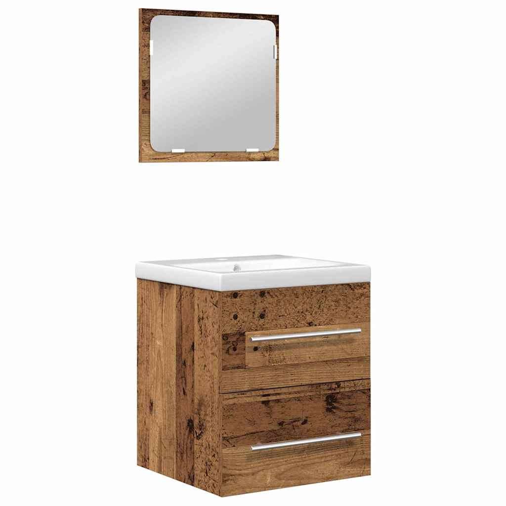 vidaXL Zestaw mebli łazienkowych z szufladą 2 pcs Stare drewno