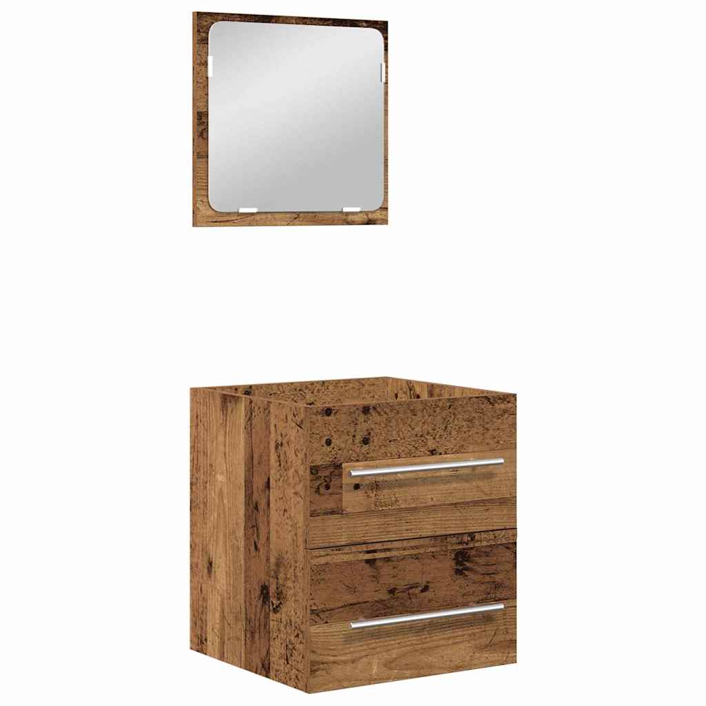 vidaXL Zestaw mebli łazienkowych z szufladą 2 pcs Stare drewno