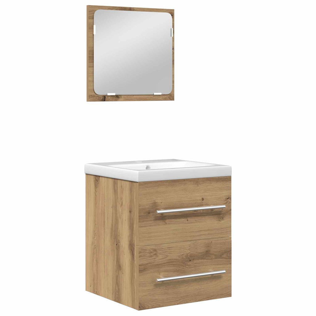 vidaXL Zestaw mebli łazienkowych z szufladą 2 pcs Dąb rzemieślniczy
