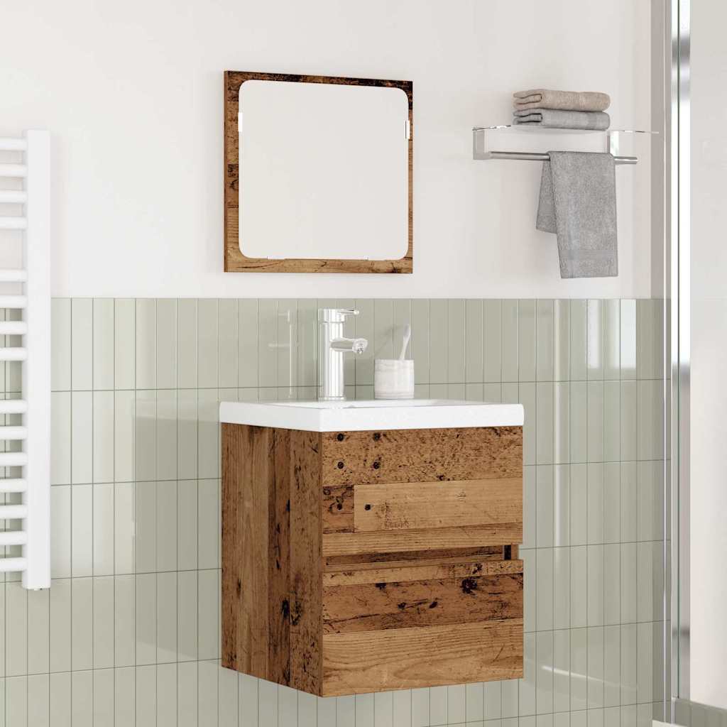 vidaXL Zestaw mebli łazienkowych z szufladą 2 pcs Stare Drewno i Biały