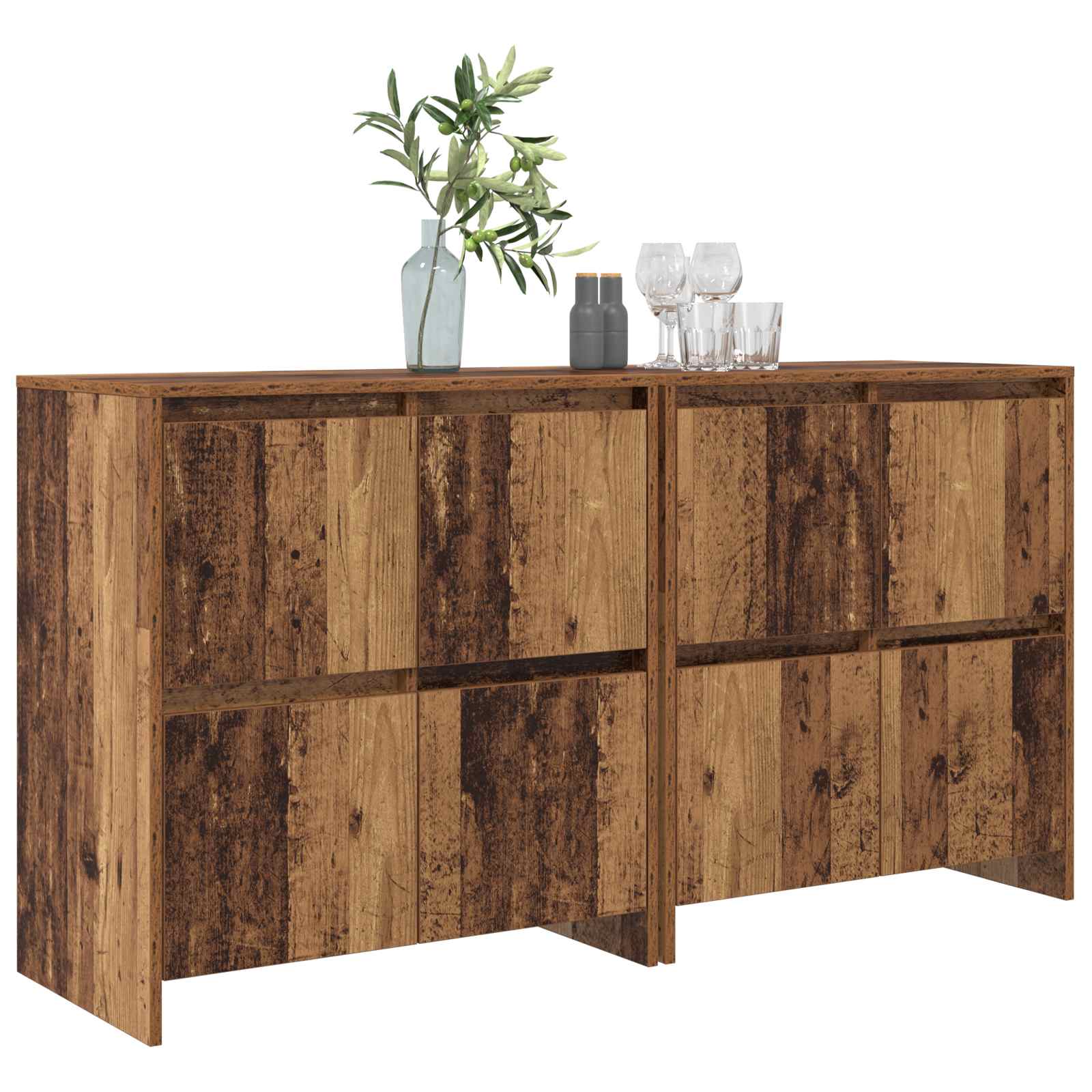 vidaXL Komody 2 pcs Stare drewno 70 x 41 x 75 cm