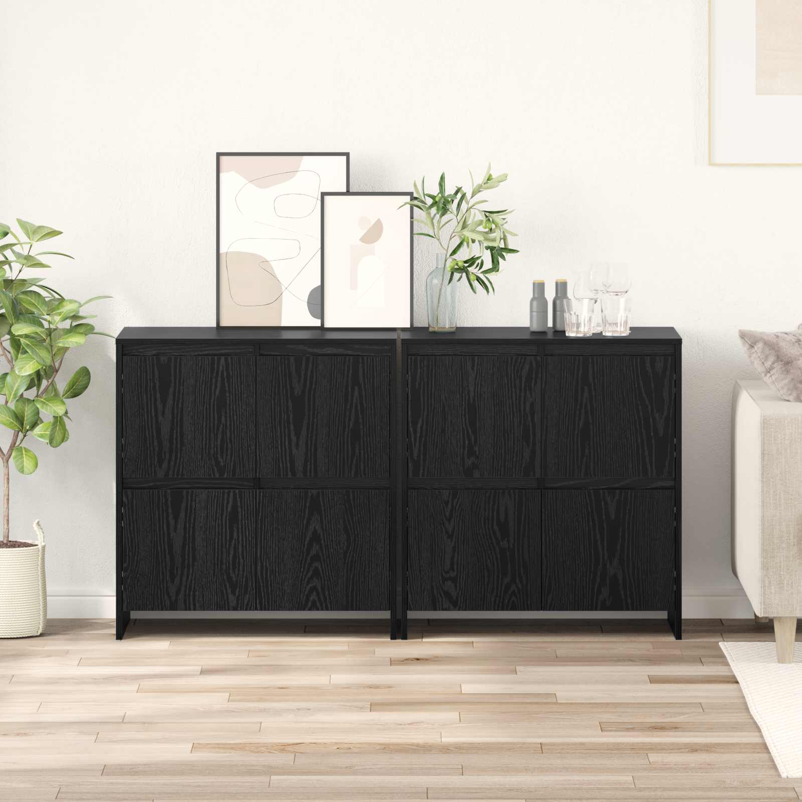 vidaXL Komody 2 pcs Czarny dąb 70 x 41 x 75 cm Materiał drewnopochodny