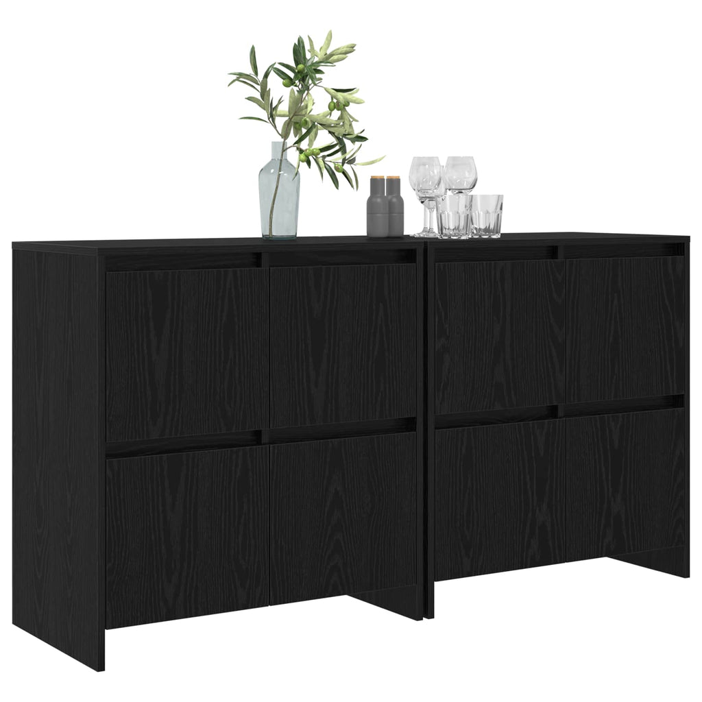 vidaXL Komody 2 pcs Czarny dąb 70 x 41 x 75 cm Materiał drewnopochodny