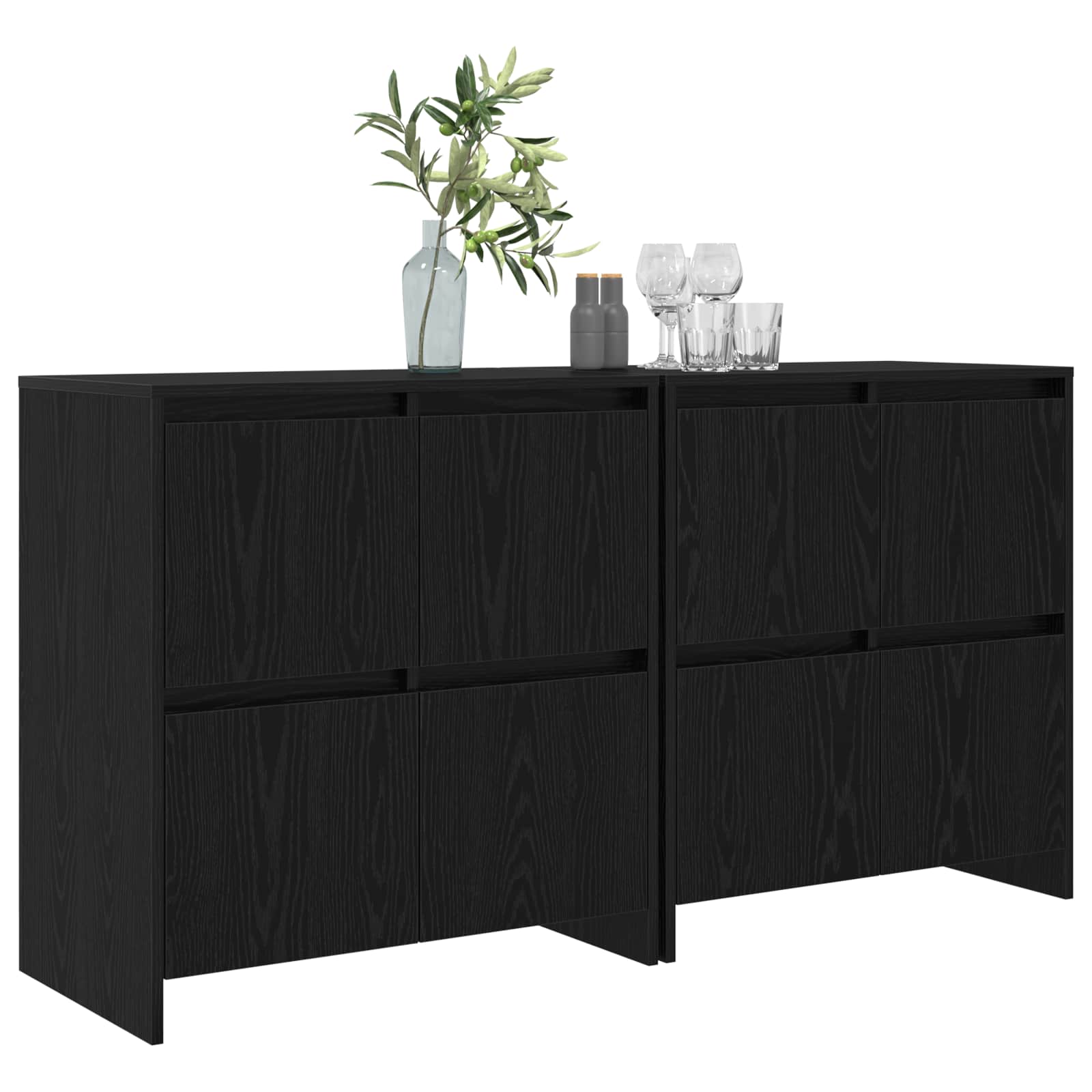 vidaXL Komody 2 pcs Czarny dąb 70 x 41 x 75 cm Materiał drewnopochodny