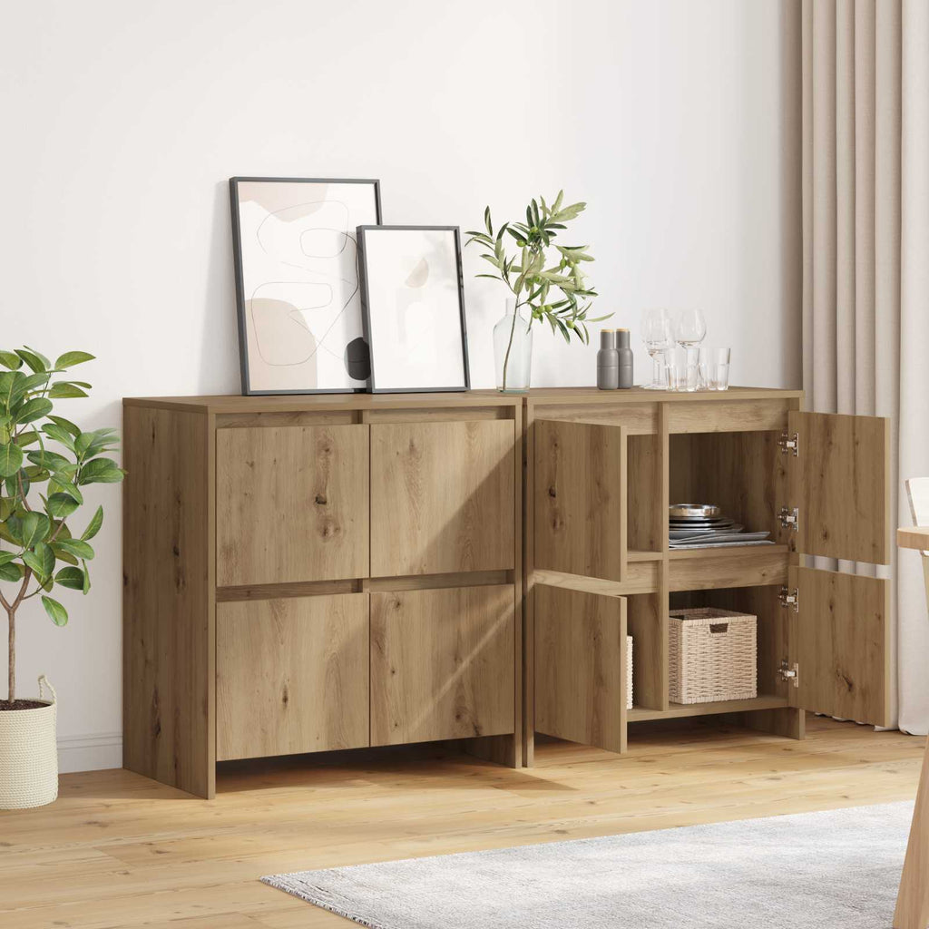 vidaXL Komody 2 pcs dąb artisan 70 x 41 x 75 cm